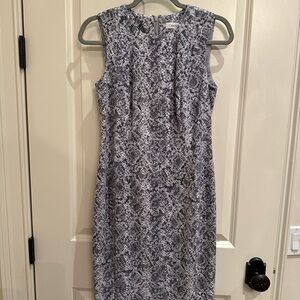 Calvin Klein Gray Patterned Sheath Dress